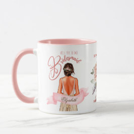 Bridesmaid Caricature Frieri Tack Anpassningsbar Mugg