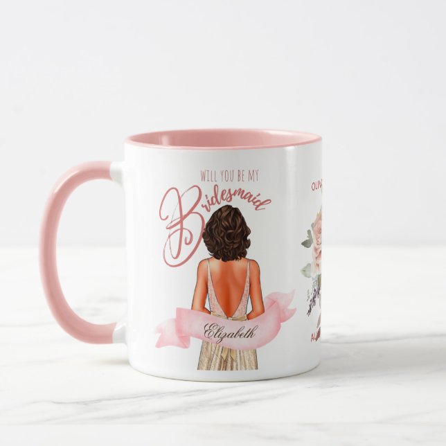 Bridesmaid Caricature Frieri Tack Anpassningsbar Mugg (Vänster)