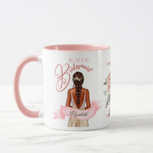 Bridesmaid Caricature Frieri Tack Anpassningsbar Mugg