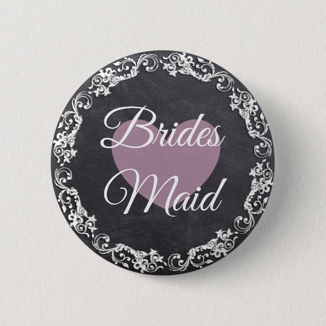 Bridesmaid Chalkboard Stil Bachelorette Party Knapp (Framsida)