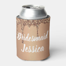 Bridesmaid Copper Guld Drip Glitter Bröllop