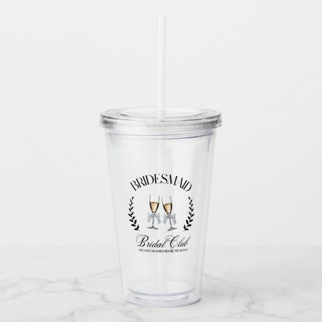 Bridesmaid | Coquette Rosa Bow Bachelorette Take Away Mugg (Framsida)