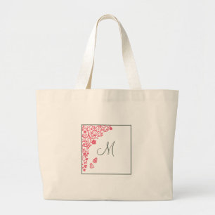 Bridesmaid Coral Butterfly Garden Script Monogram Jumbo Tygkasse
