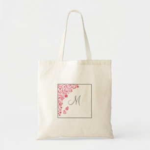 Bridesmaid Coral Butterfly Garden Script Monogram Tygkasse