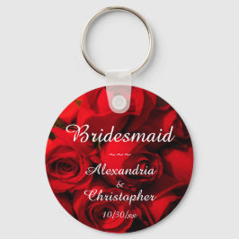 ’Bridesmaid’ - Crimson Bukett med rosor Nyckelring