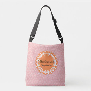 Bridesmaid Crossbody Bag Peach Mönster Axelväska