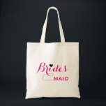 Bridesmaid Customized Tygkasse<br><div class="desc">Det här är en Bridesmaid-skräddarsydd väska med rosa och svart hjärta. Det är personligens anpassade namn monogram söt vintage till väskan är den bästa presentidén för brud och brudgummi i bröllop. Det är perfekt som möhippa. Du kan enkelt lägga till parets datum namn och bröllop före beställning.</div>