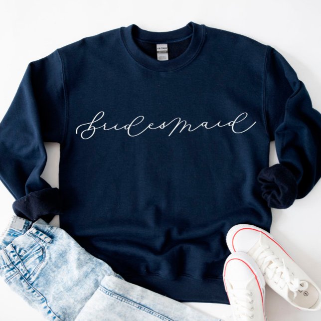Bridesmaid Cute Script Bachelorette/Brudens sida S T Shirt (Skapare uppladdad)