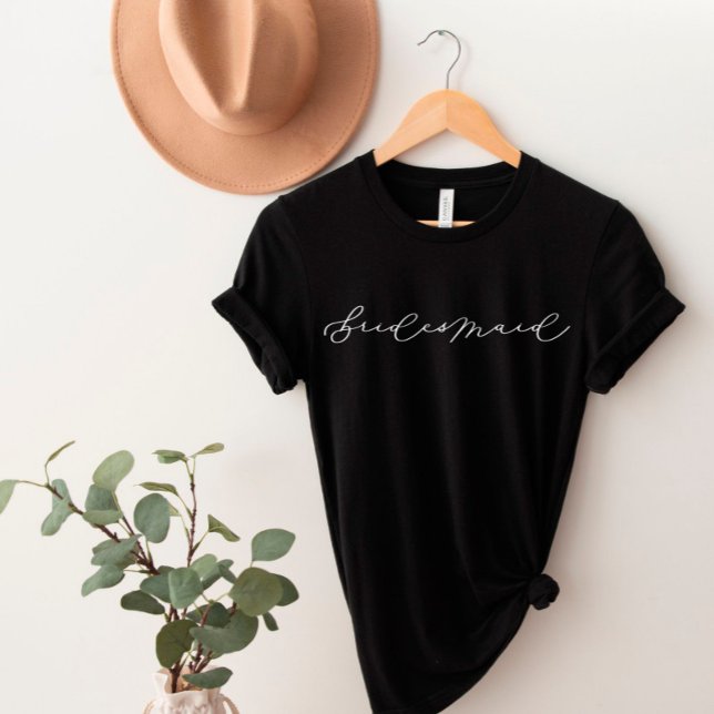 Bridesmaid Cute Script Bachelorette/Brudens sida T T Shirt (Skapare uppladdad)