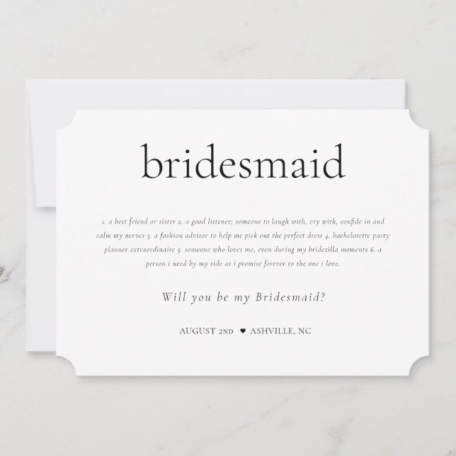 Bridesmaid Definition & Duties Frieri kort (Framsida)