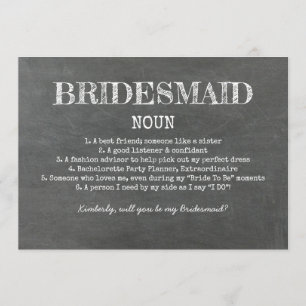 Bridesmaid Definition Funny Frieri Inbjudningar