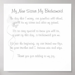 Bridesmaid Dikt Print Poster