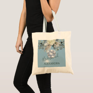 Bridesmaid Disco Boll Blommigt Blue Eucalyptus Tygkasse