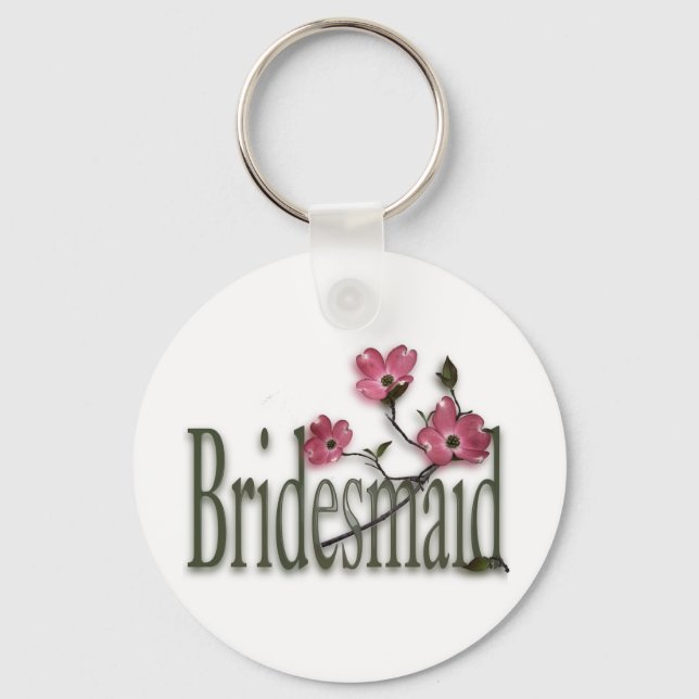 Bridesmaid/Dogwood Bröllop Nyckelring (Framsida)