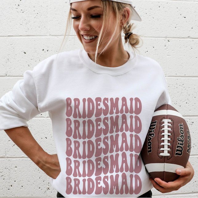 Bridesmaid Dusty Rosa Anpassningsbar Matching Brud T Shirt (Skapare uppladdad)