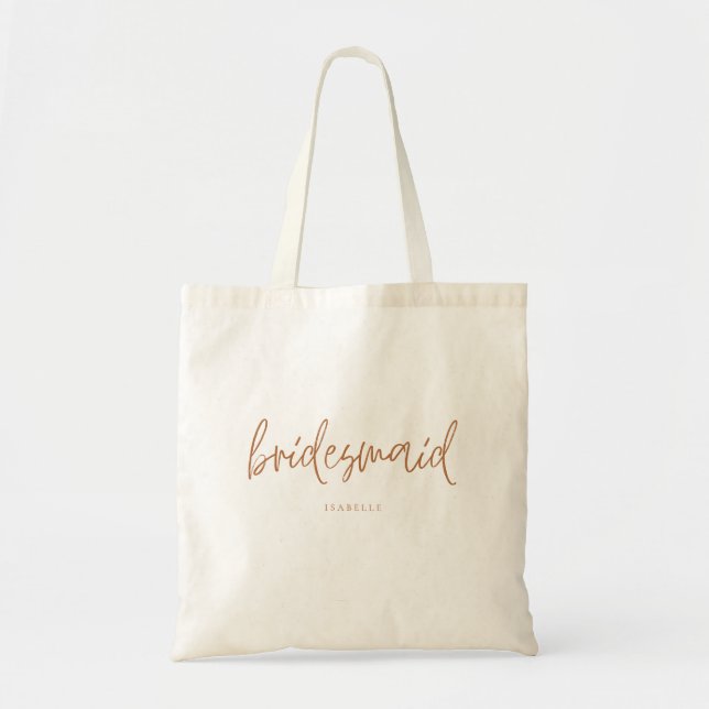Bridesmaid Earthy Boho Handskriftlig skrift Tygkasse (Framsidan)