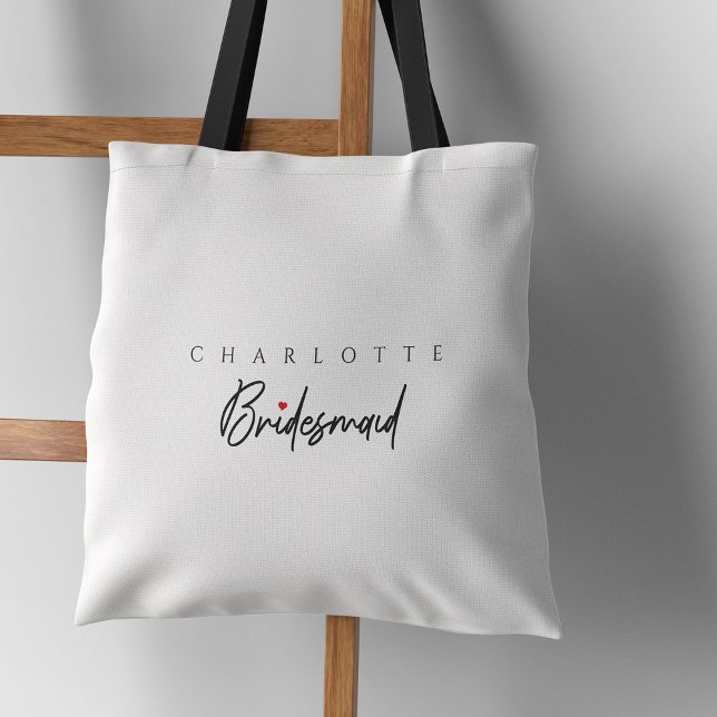 Bridesmaid Elegance: Personlig Brudens sida Tygkasse (Bridesmaid Elegance Personalized Bridal Party Tote Bag )
