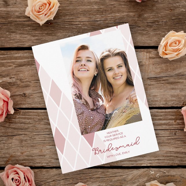 Bridesmaid Elegant Abstrakt Photo Rosa Frieri Vykort (Skapare uppladdad)