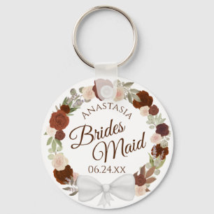 Bridesmaid Elegant Höstårens Blommigt Utandning Br Nyckelring