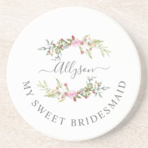 Bridesmaid Elegant Romantic Wreath in Pink Tones
