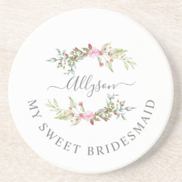 Bridesmaid Elegant Romantic Wreath in Pink Tones Underlägg