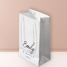 Bridesmaid Elegant Small Gift Bag | Svartvit