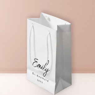Bridesmaid Elegant Small Gift Bag Svartvit