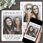 Bridesmaid eller Maid of honor Funny Photo Frieri Inbjudningar<br><div class="desc">Ett tänkbart sätt att be din vän att din speciella dag är att ge henne en snyggt anpassad fotogåva hon kan spara som en keepsaké. Den här chicen är ett modernt frieri inbjudningskort en elegant att säga "kommer du att vara min maid of honor / bridesmaid?" Alla bilder och formuleringar...</div>