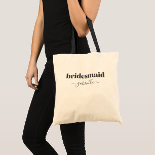 Bridesmaid enkel, minimalistisk modern, svart Anpa Tygkasse