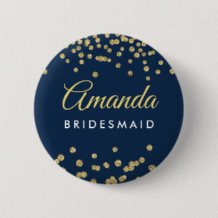 Bridesmaid Favor Guld Faux Glitter confetti-flotta Knapp