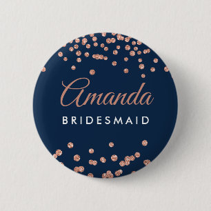 Bridesmaid favor Ro Glitter konfetti flottan Knapp