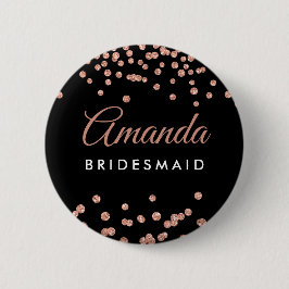 Bridesmaid Favor Ro Guld Glitter Confetti Black Knapp