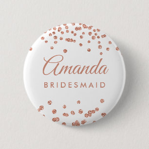 Bridesmaid favor Ro Guld Glitter confetti White Knapp