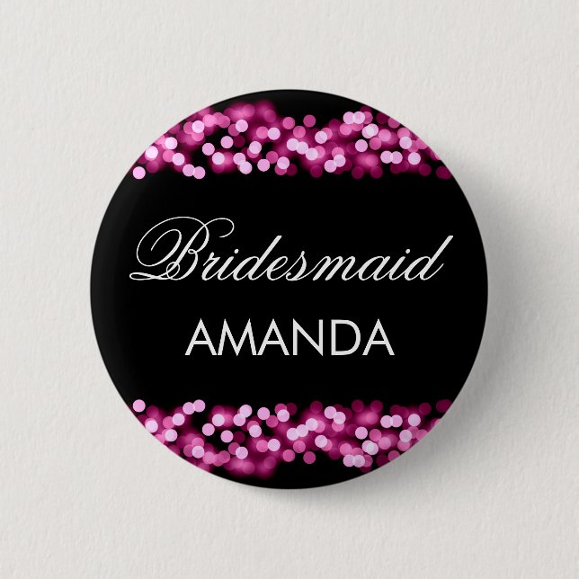 Bridesmaid Favor Rosa Hollywood Glam Knapp (Framsida)