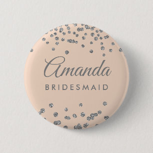 Bridesmaid favor Silver Glitter confetti Knapp