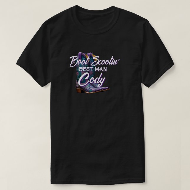 Bridesmaid Finare CowboyBoots Groomsman T Shirt (Design framsida)