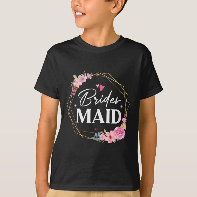 Bridesmaid Flower Bachelorette Möhippa Bride T Shirt (Framsida)