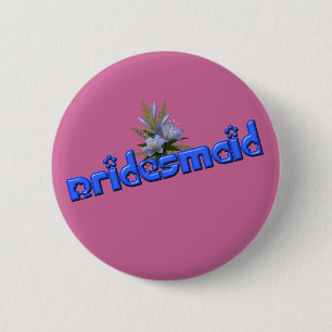 Bridesmaid Flower Bouquet Button Pin Knapp
