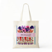 Bridesmaid Flower Bröllop Förlovning Tote Bag