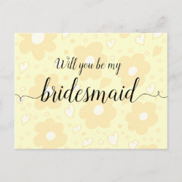 Bridesmaid Flowery Sepia Postcard Vykort