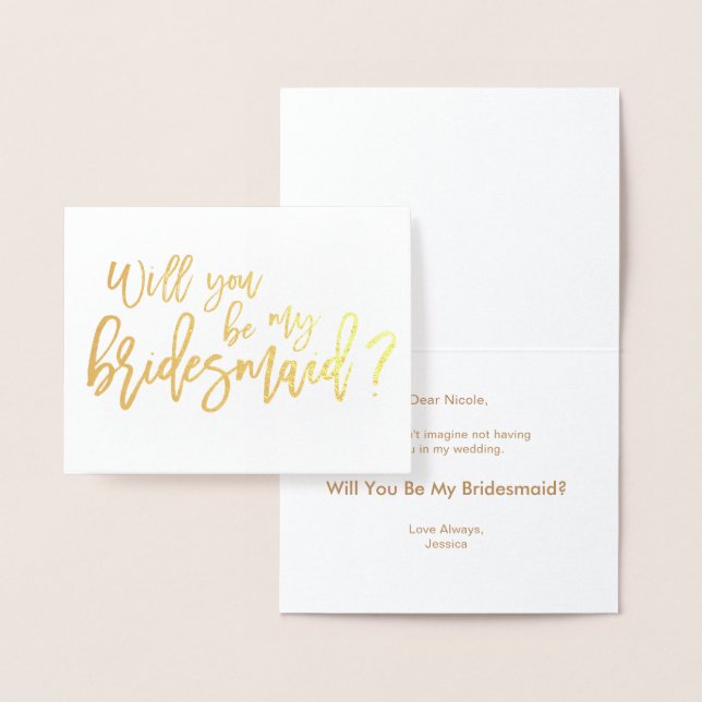 Bridesmaid Foil Card | Kommer du att bli min bride Folierat Kort (Display)