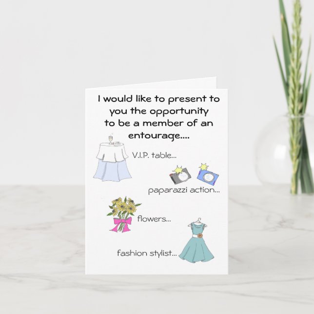 bridesmaid/följe inbjudan (Framsida)