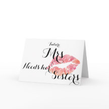 Bridesmaid-frågekort - rosa-kyss - Total mall