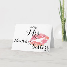 Bridesmaid-frågekort - rosa-kyss - Total mall