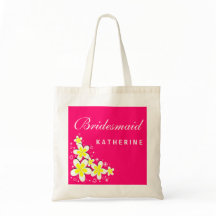 Bridesmaid Frangipani Blommigt Budget Tote Bag