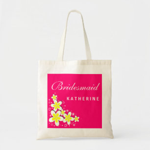 Bridesmaid Frangipani Blommigt Budget Tote Bag Tygkasse