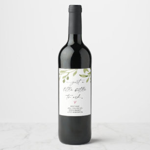 Bridesmaid Frieri Ask Gift från Bride Greenery Vinflaska Etikett