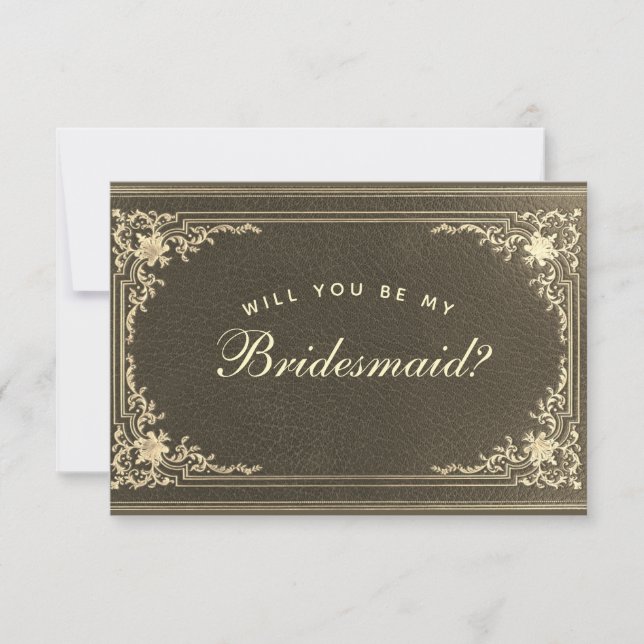 Bridesmaid Frieri Black Guld Vintage Calligraphy (Framsida)