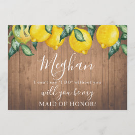 Bridesmaid frieri card Lemons and wood Inbjudningar