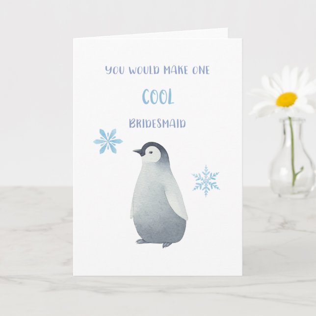 Bridesmaid Frieri Card Penguin Kort (Liten växt)